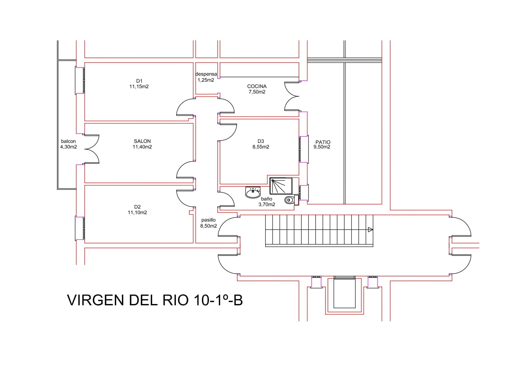 Virgen del río - 3 bedroom flat in Pamplona - Plan