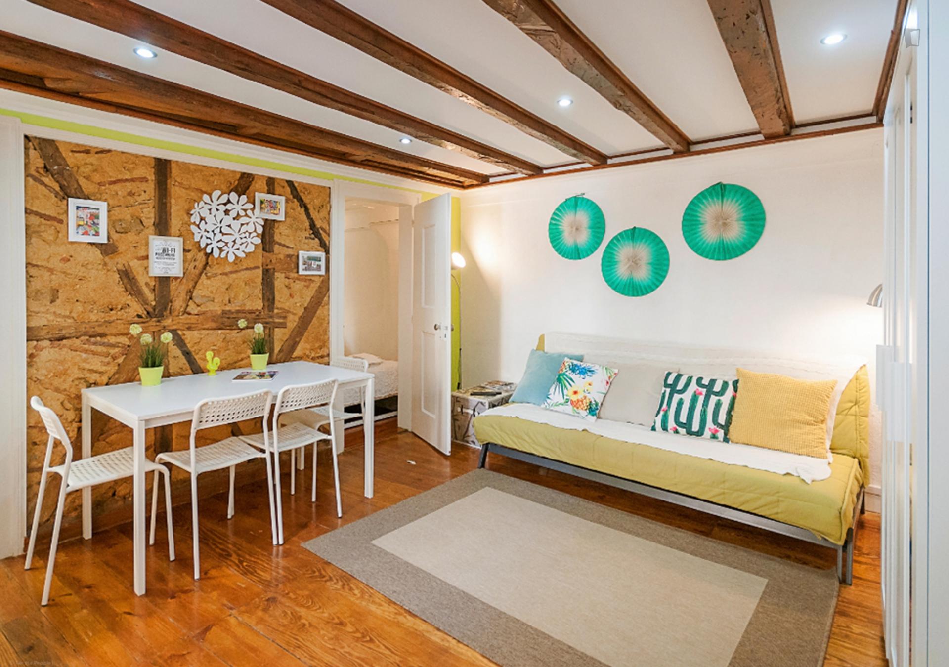 Melo- Historic 1 bedroom apartment in Lisbon - Living room 