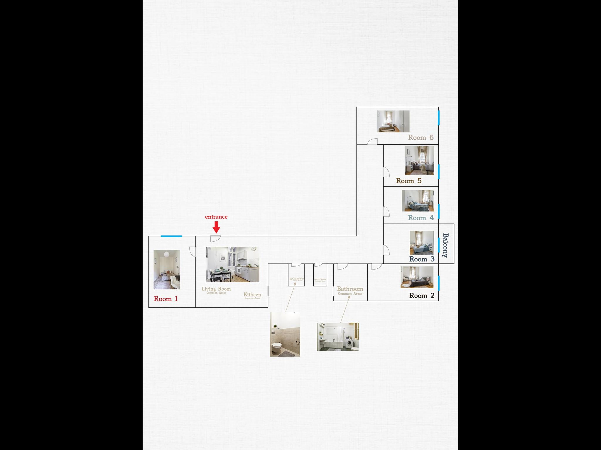 Terez - Furnished room for rent Budapest - Plan