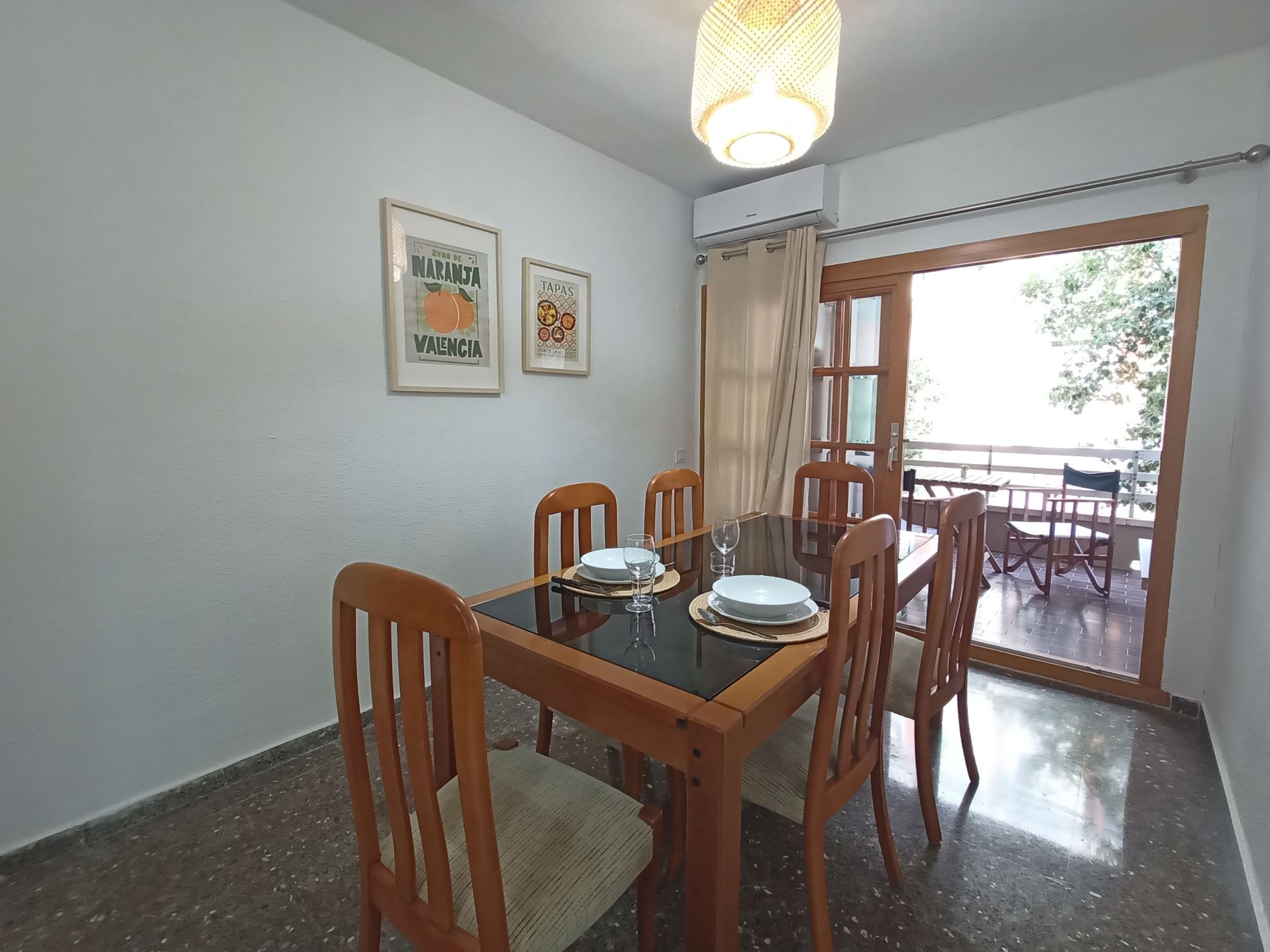 Dining room and terrace balcony